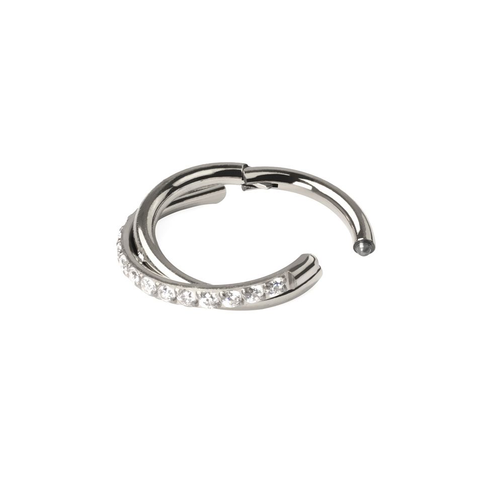 Scharnierende segment ring met stenen geplaveide kruisboog