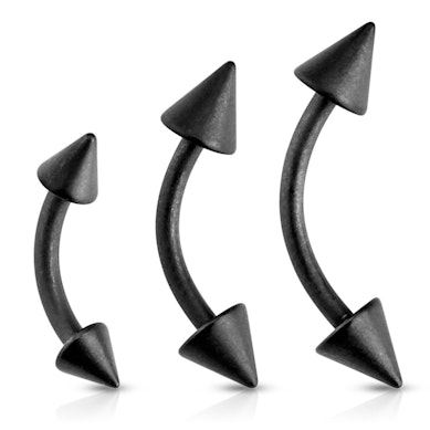 Matzwarte gebogen staaf met spikes