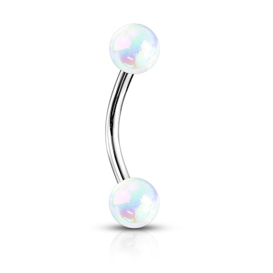 Gebogen staaf met metallic balletjes