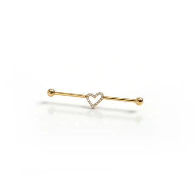 Titanium industrial barbell met centraal hartje