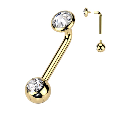 Titanium Christina-barbell met steentjes