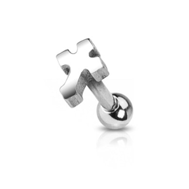 Traguspiercing met kruis