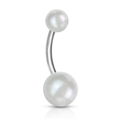 Navelpiercing met parelballetjes