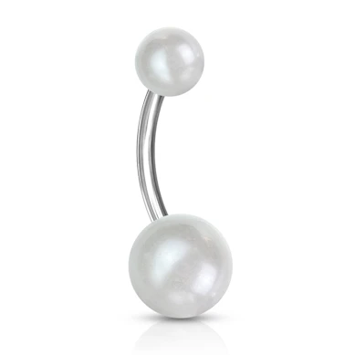 Navelpiercing met parelballetjes