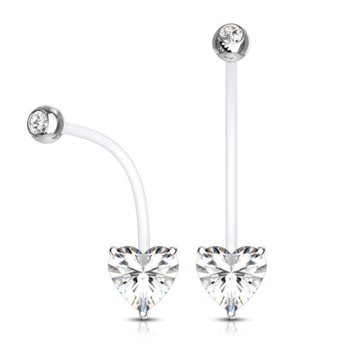 Navelpiercing van PTFE voor zwangere vrouwen met stenen hart