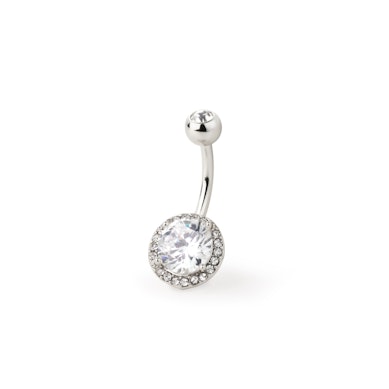 Navelpiercing met facetgeslepen centrumsteen