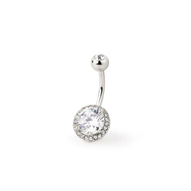 Navelpiercing met facetgeslepen centrumsteen