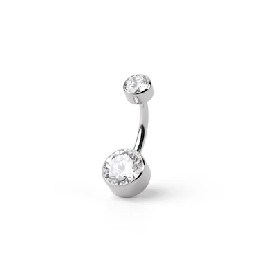 Navelpiercing uit titanium met platte stenen