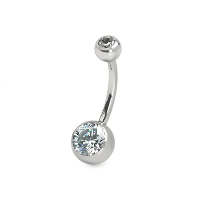 Navelpiercing uit chirurgisch staal met interne schroefdraad