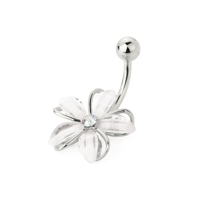 Navelpiercing met bloem