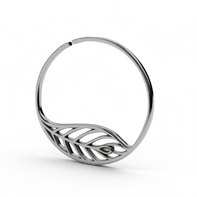 Tunnelring met bladmotief