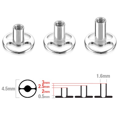 Ronde dermal anchor base van titanium