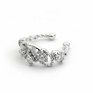 Prachtige ear cuff met steentjes en kraaltjes