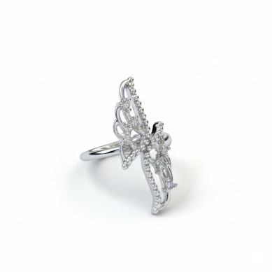 Earcuff met vleugeltjes van chirurgisch staal-zilver