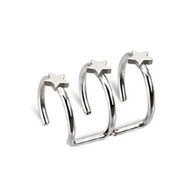 Fake oorpiercing met drie sterren