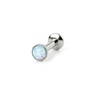 Push-in labret met opaal