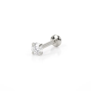 Push-in labret met steentje bovenop