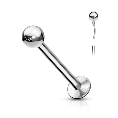 Push-in labret van chirurgisch staal