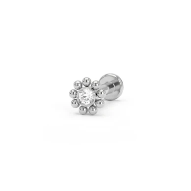 Labret met kleine balletjes en interne schroefdraad