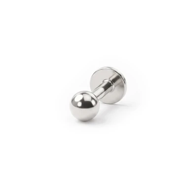 Push-in labret uit titanium