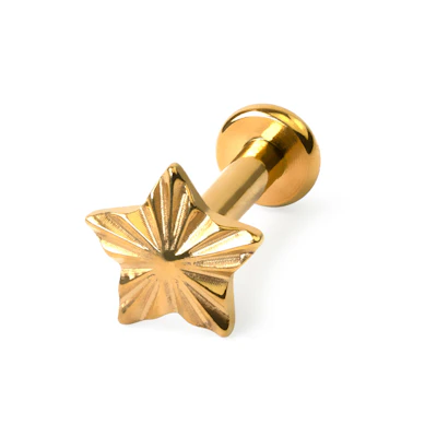 Stervormige titanium labret met patroon