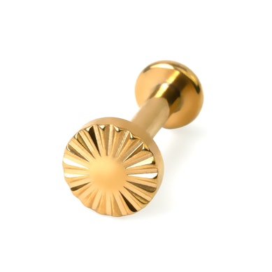 Magnifieke titanium labret met diamantgeslepen top