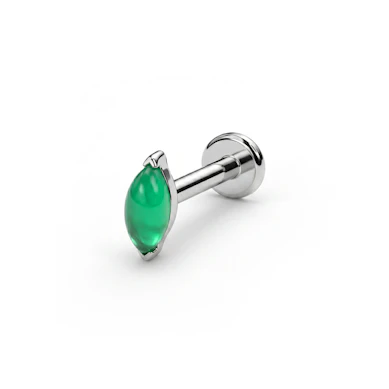 Titanium labret met natuurlijke steen