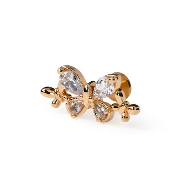 Labret met drie vlinders