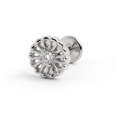 Fijne titanium bloemlabret