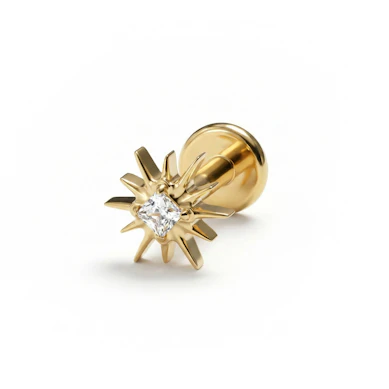 Zonnestraal-labret van titanium