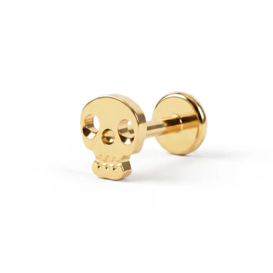 Titanium labret met schedel