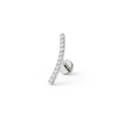 Labret met gebogen staaf en steentjes