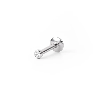 Labret met klein steentje en interne schroefdraad