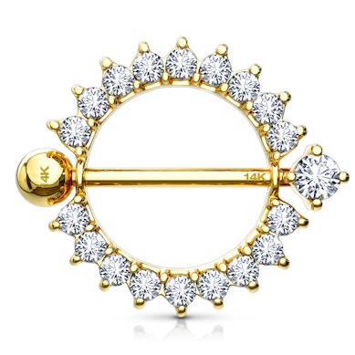 14 karaats écht gouden tepelpiercing