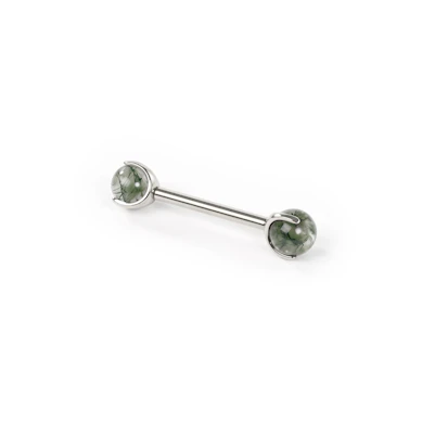 Titanium tepelbarbell met natuurstenen