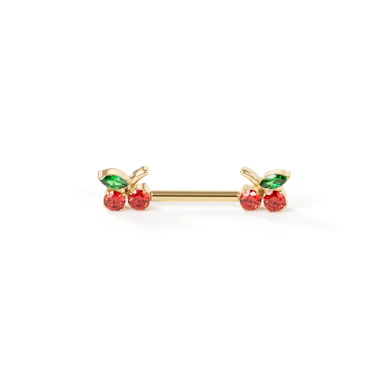 Titanium tepelbarbell met kersen