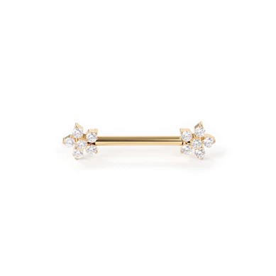 Titanium tepelbarbell met schattige bloemen