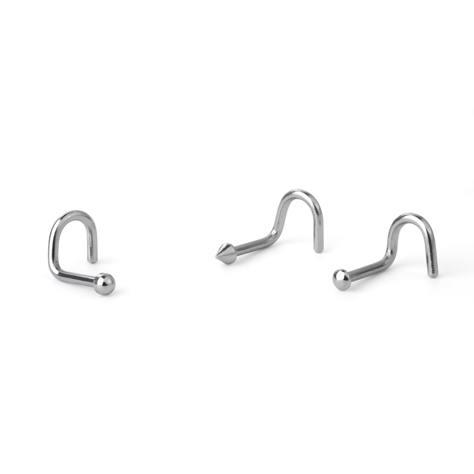 Neusschroef uit titanium in verschillende designs