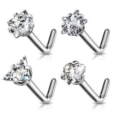 Neuspiercing van titanium met verschillende steenontwerpen