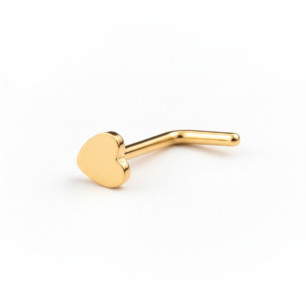 Titanium neus stud met hartje