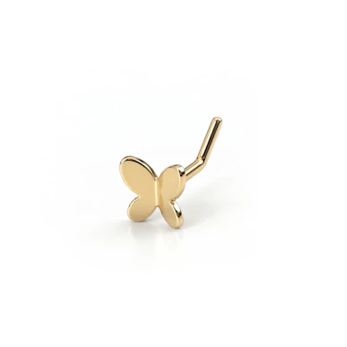 Titanium neusstud met vlinder
