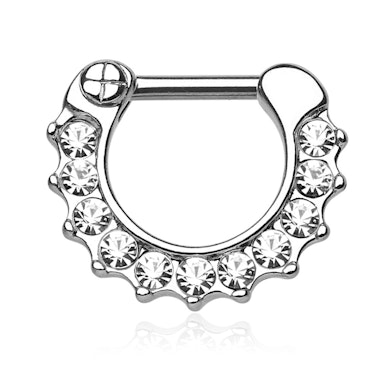 Septumpiercing met steenbezette rand