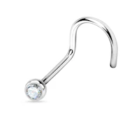 Neusschroefje uit titanium met steentje