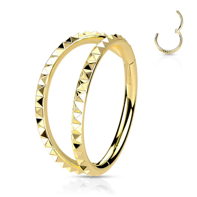Scharnierende segment ring met dubbele band en piramide design