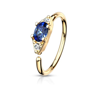 Ring met ovalen steen in verschillende kleuren