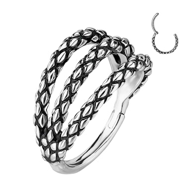 Drievoudige scharnierende ring met snakeskin design