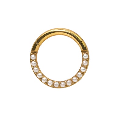 Titanium ring met parels