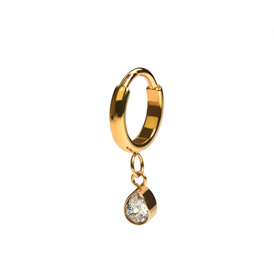 Titanium ring met traanvormige bedel