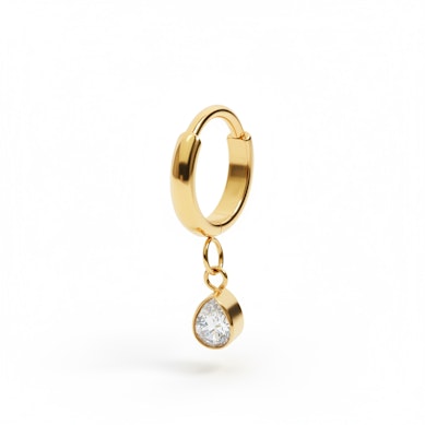 Titanium ring met traanvormige bedel