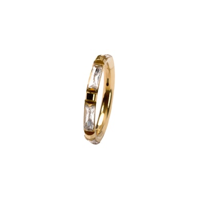 Titanium ring met baguette stenen